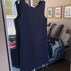 J. Crew Scalloped Navy Tank Dress